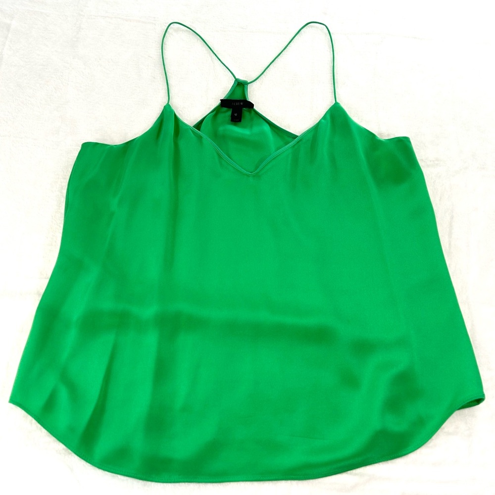 Women’s J Crew Racerback Camisole, Green Sz 12